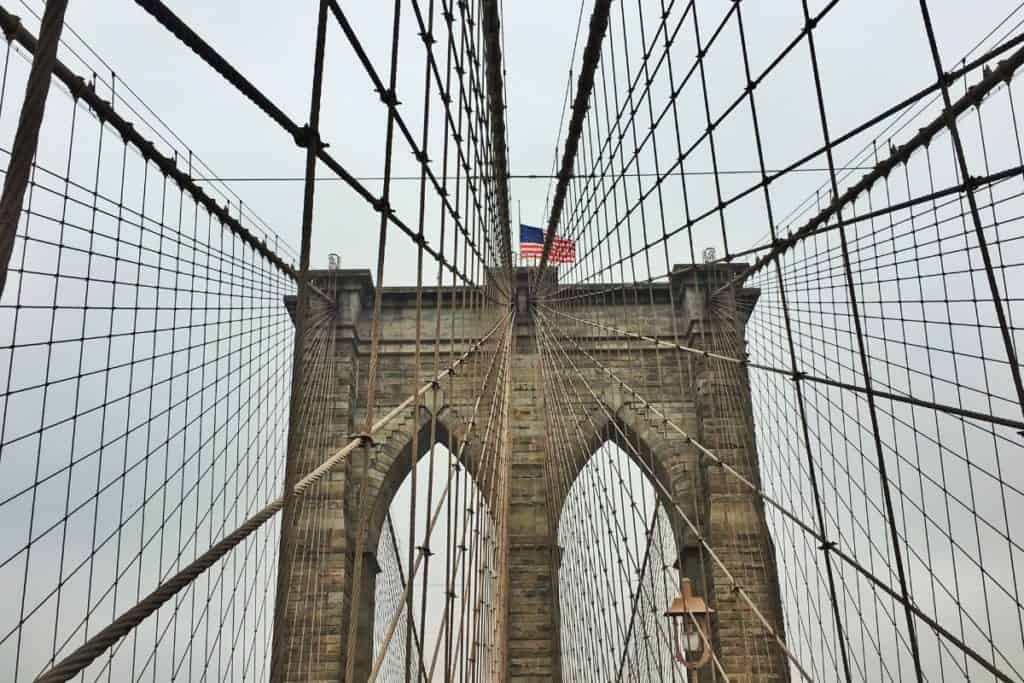 Walking the Brooklyn Bridge is one. ofthe best free things to do in NYC