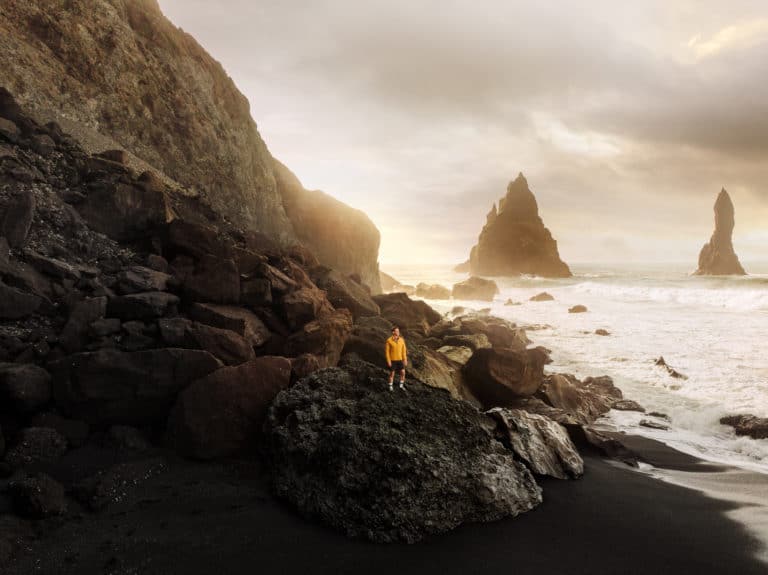 REYNISFJARA BEACH - the black sand beach near Vik, Iceland