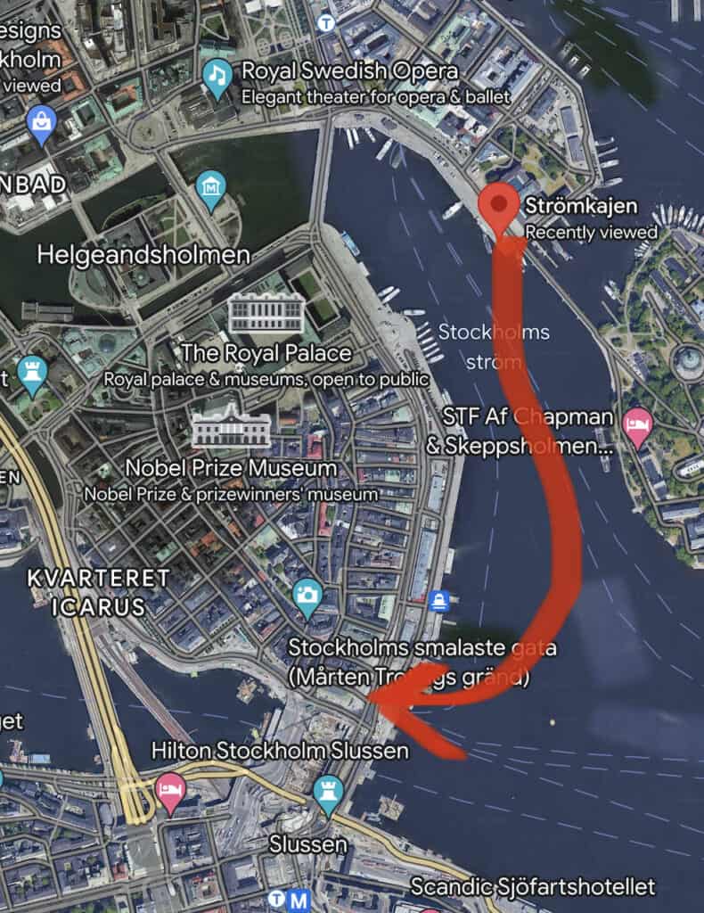 walking tour of stockholm ferry map