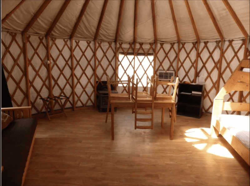 Inside a Goblin Valley Yurt