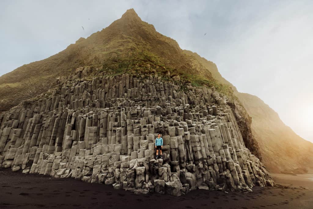 REYNISFJARA BLACK SAND BEACH along the southern coast of iceland