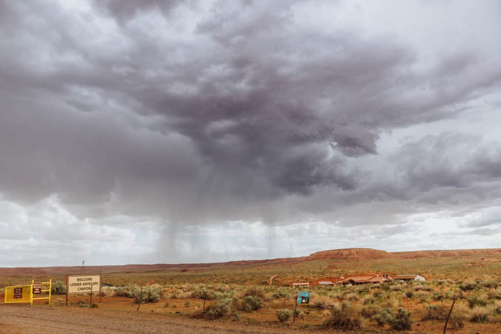 Monsoon storm at Lower Antelope Canyon