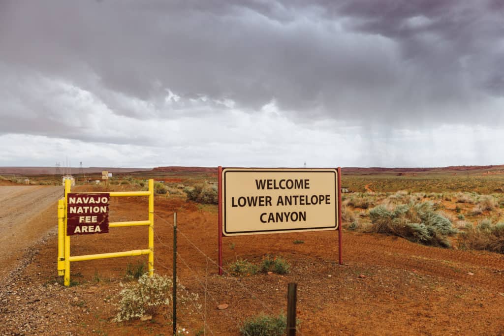 Antelope Canyon Navajo Nation sign