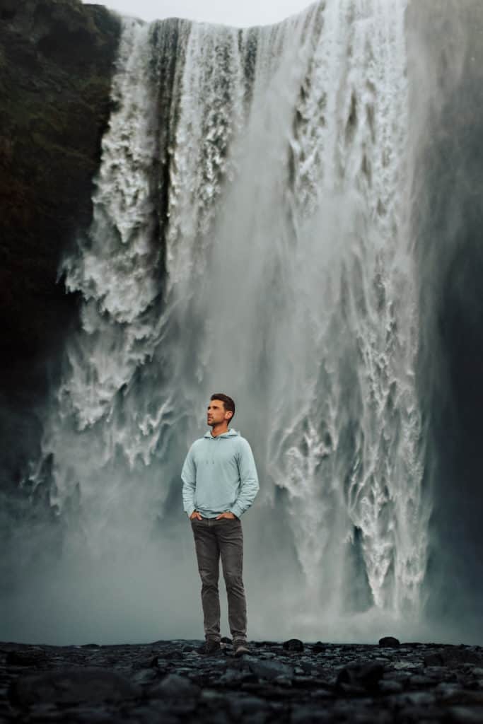 Jared Dillingham at Skogafoss in Iceland