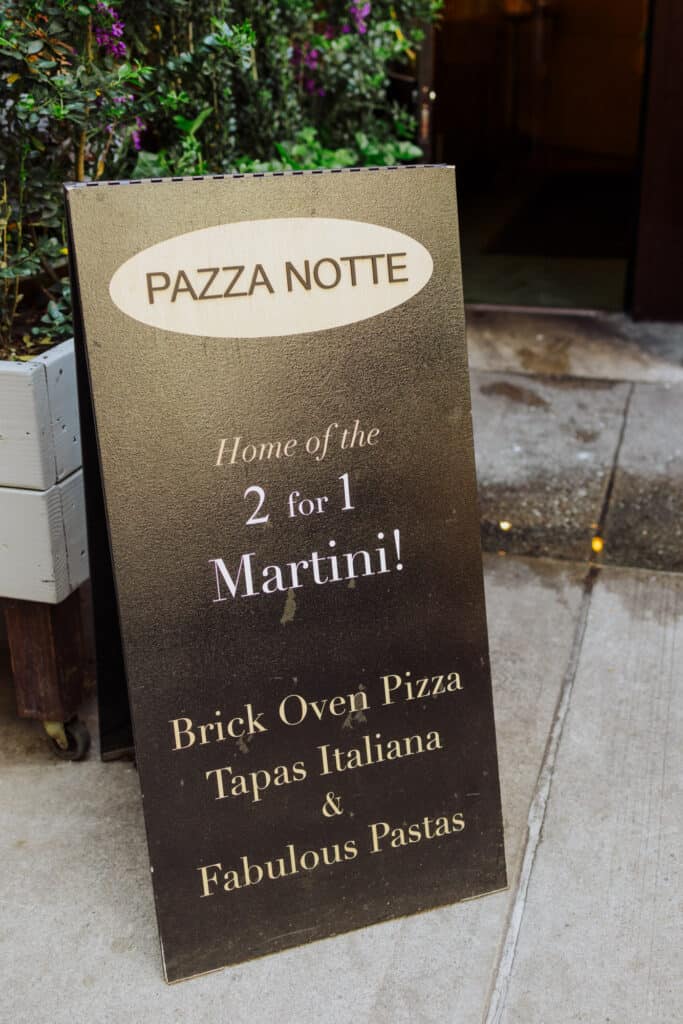 pazza notte happy hour: