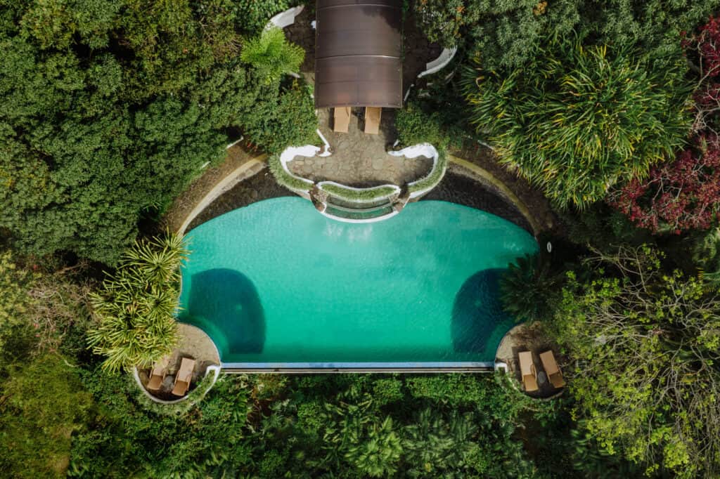 Infinity pool at Finca Rosa Blanca in Costa Rica