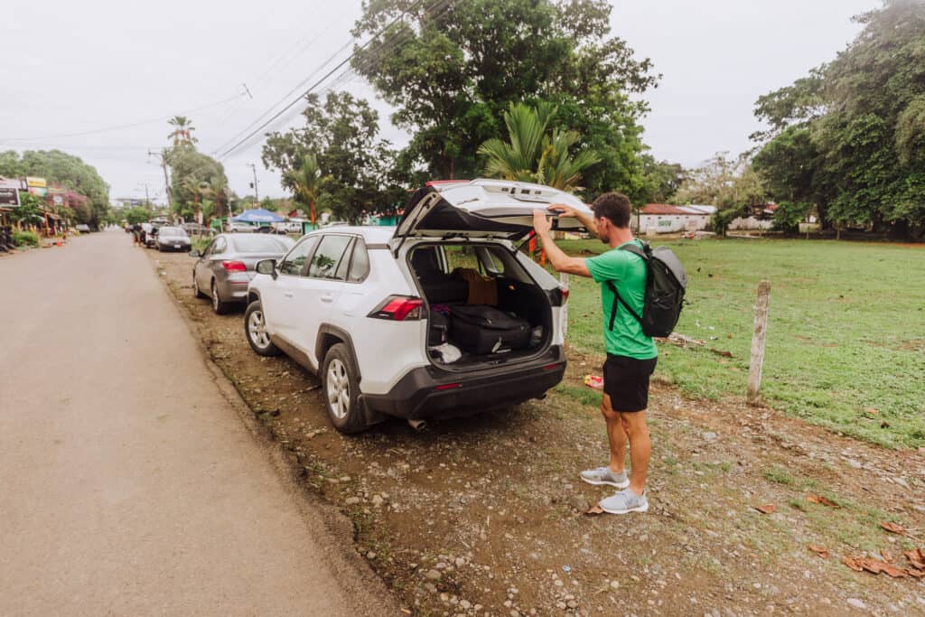 Jared Dillingham parking at Cahuita National Park in Costa Rica