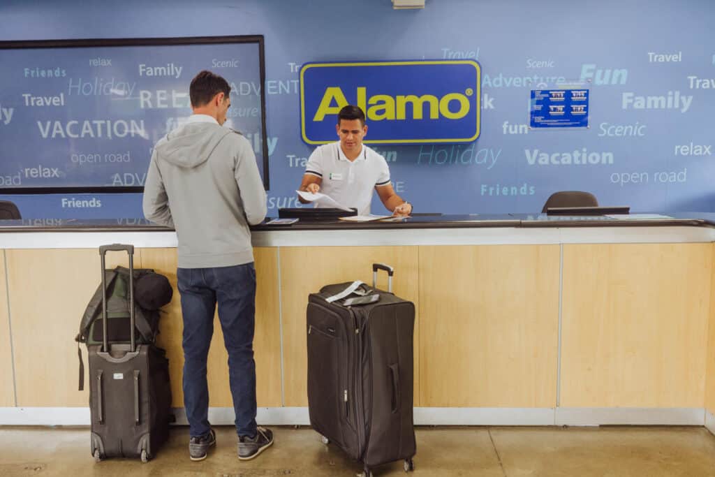 Jared Dillingham renting a car in San Jose Costa Rica