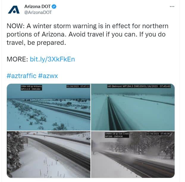 snow in arizona
