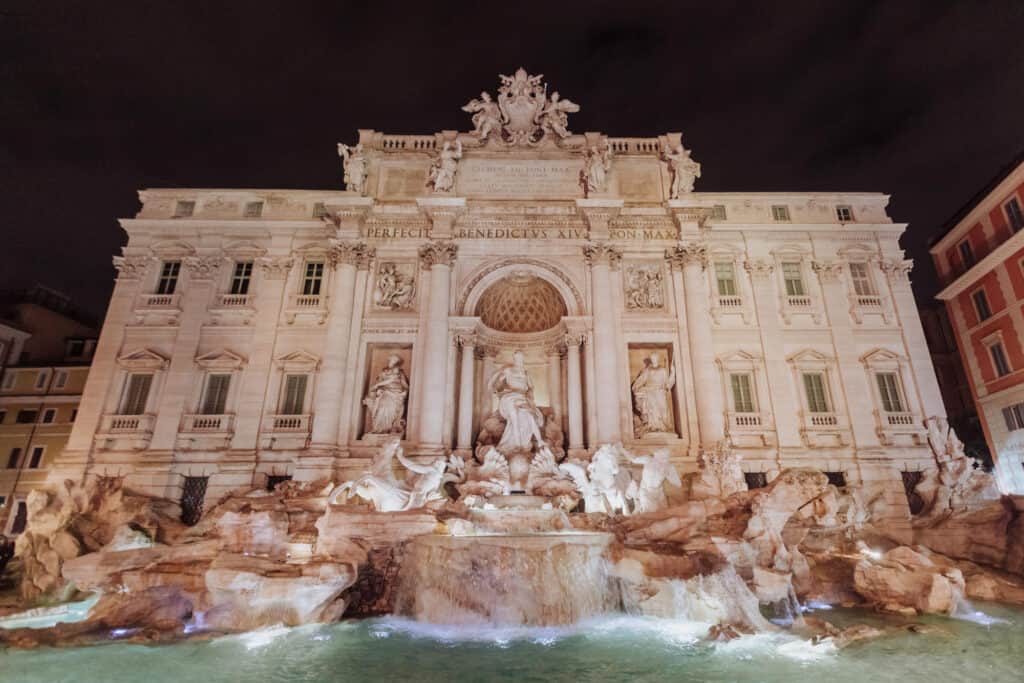 rome in winter trevi fountain