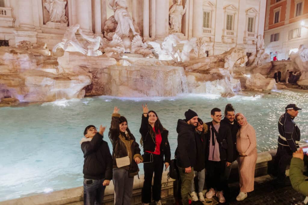 Rome in Winter: Trevi Fountain coin toss