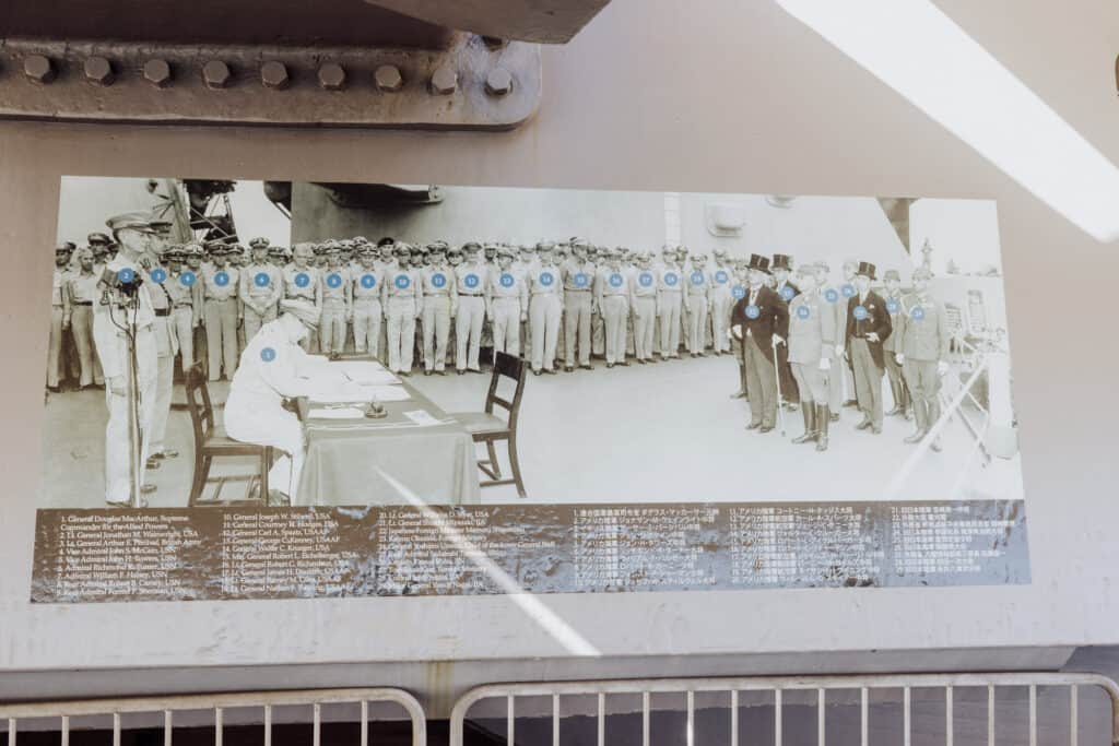Japanese surrender world war on uss Missouri