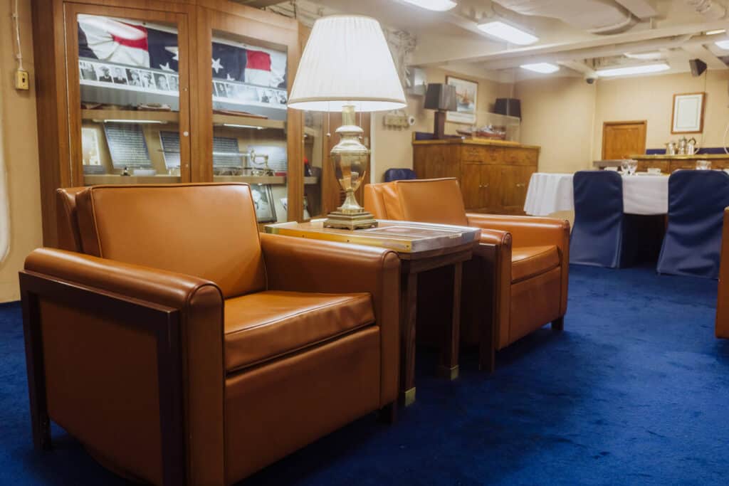 captains quarters on battleship missouri