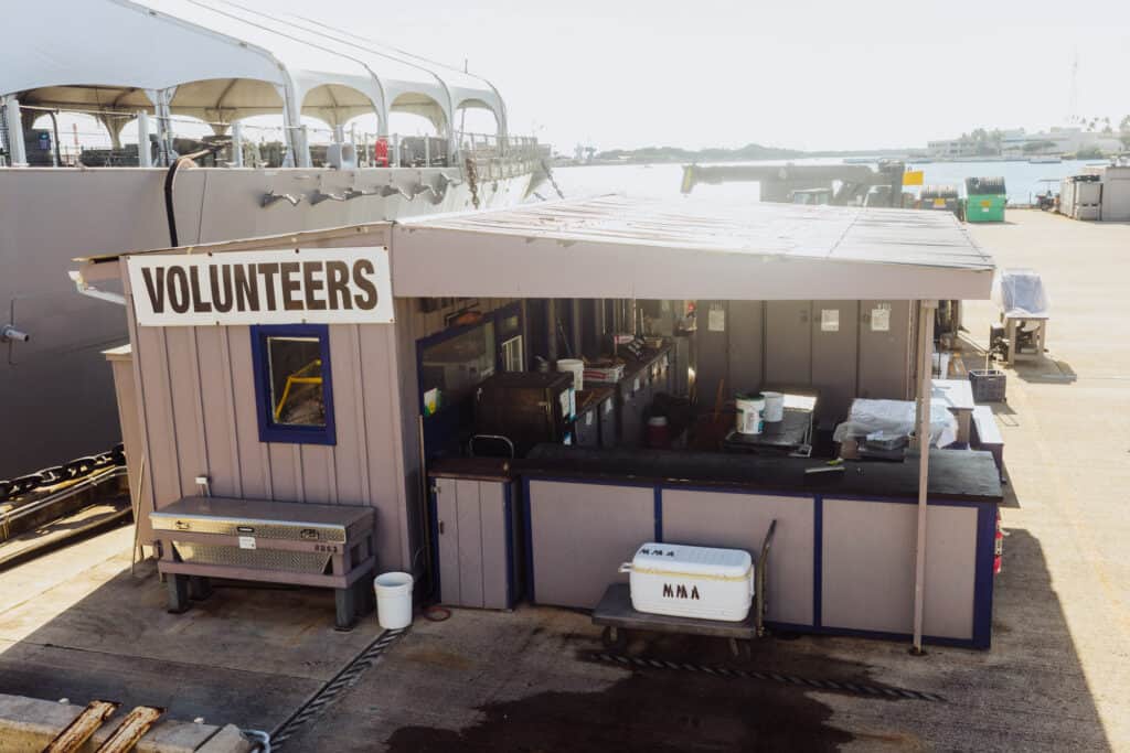 volunteer on the uss missouri at Pearl Harbor