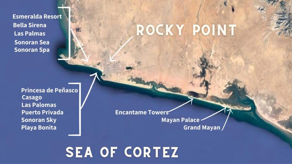 map of rocky point hotels