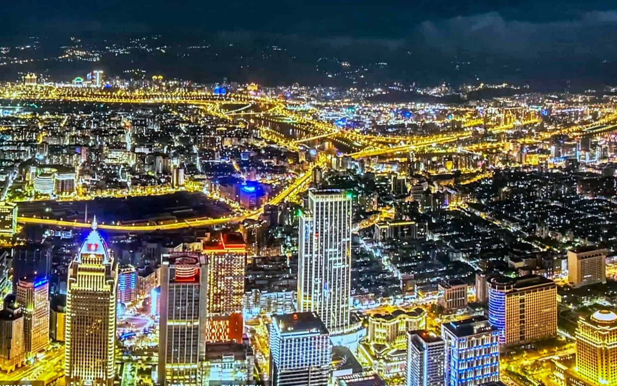 view from taipei 101 at night