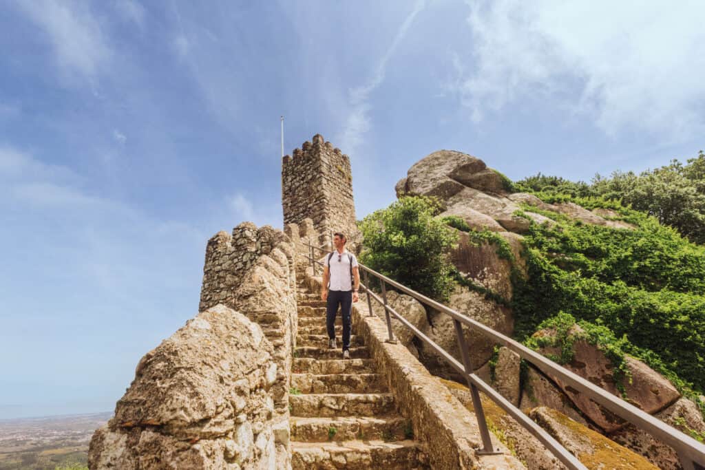 Jared Dillingham at the Moorish Castle in Sintra, on a day trip from Lisbon