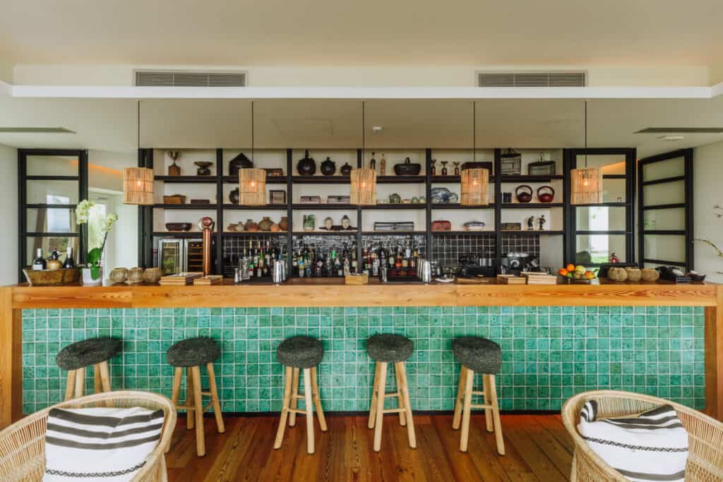 The bar and lounge at Sensi Azores