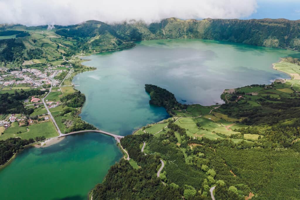Driving a rental car to Sete Cidades in the Azores