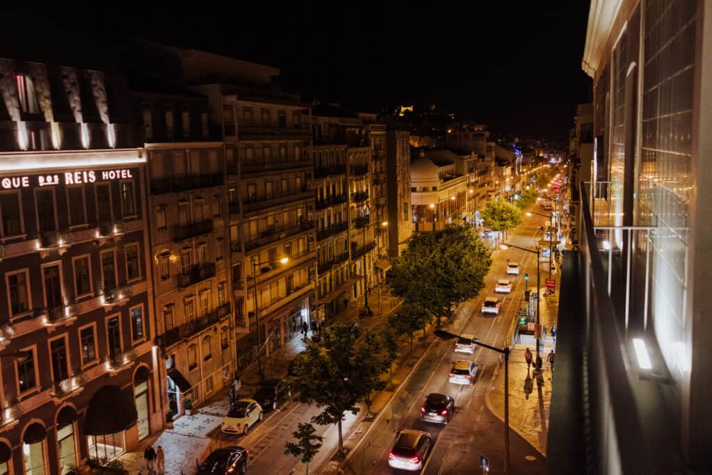 LISBON SKYLINE AT NIGHT