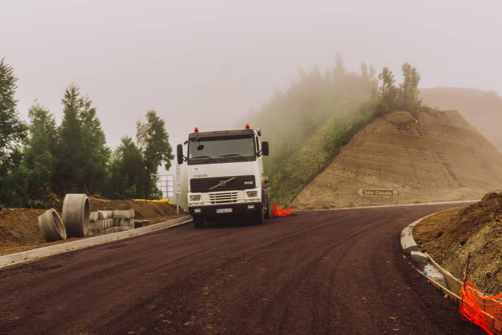 Road work on Sao Miguel island
