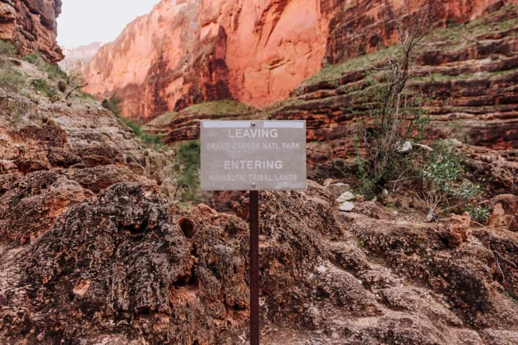 Havasupai Reservation sign in the Grand Canyon National Park
