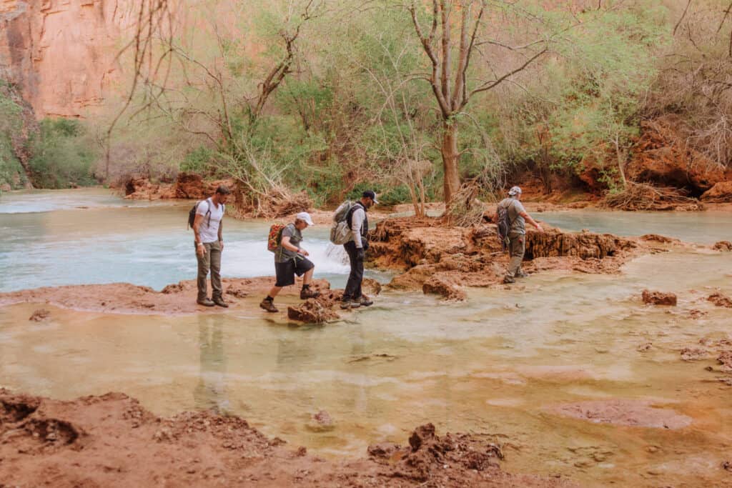 Havasu Creek crossings on the confluence hike