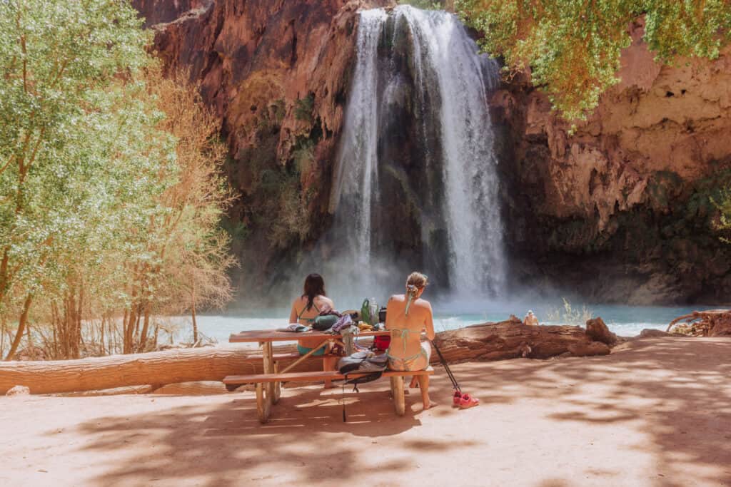 Havasu Falls picnic table