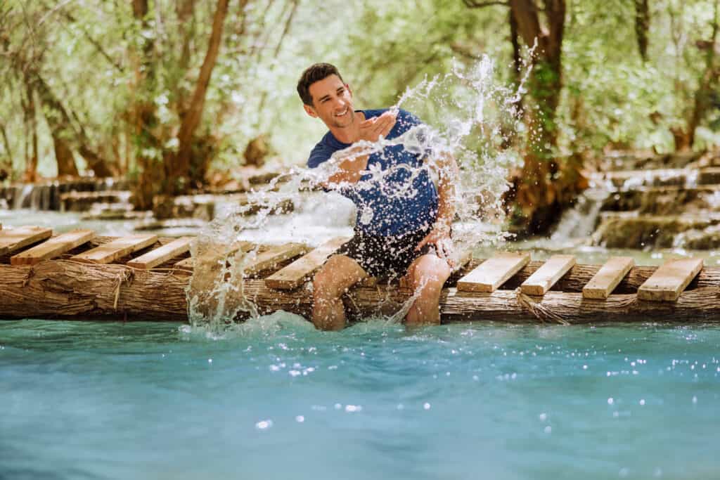 jared dillingham along Havasu Creek in the Havasupai Campground