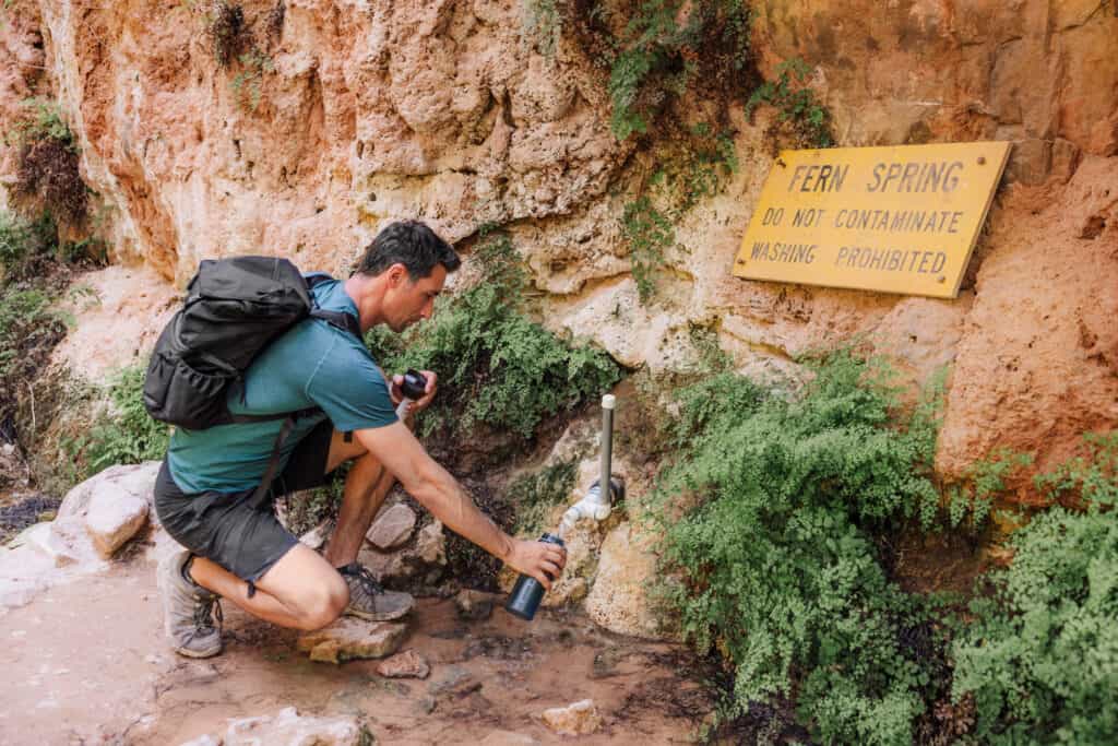 Jared Dillingham getting ready to hike to Mooney Falls