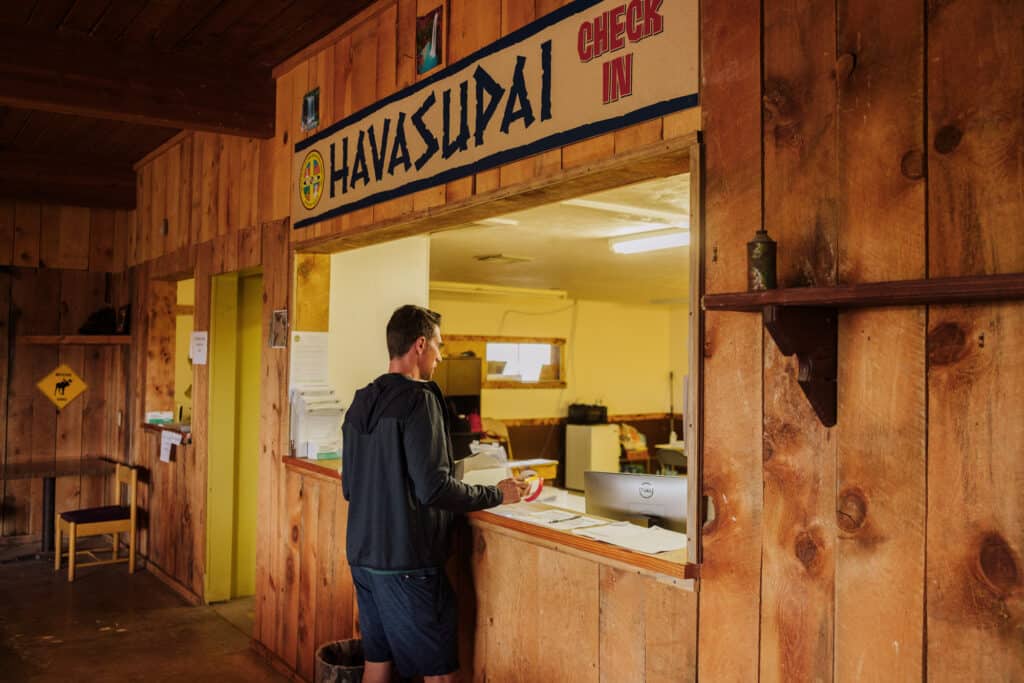 Jared Dillingham checking in for a Havasupai Falls permit