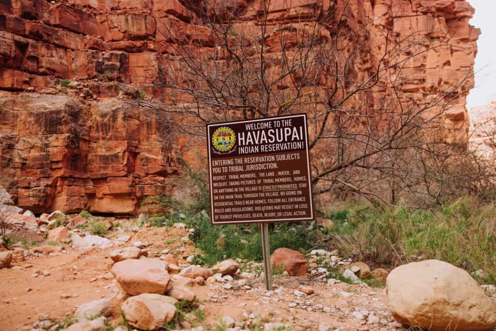 havasupai falls tribe sign