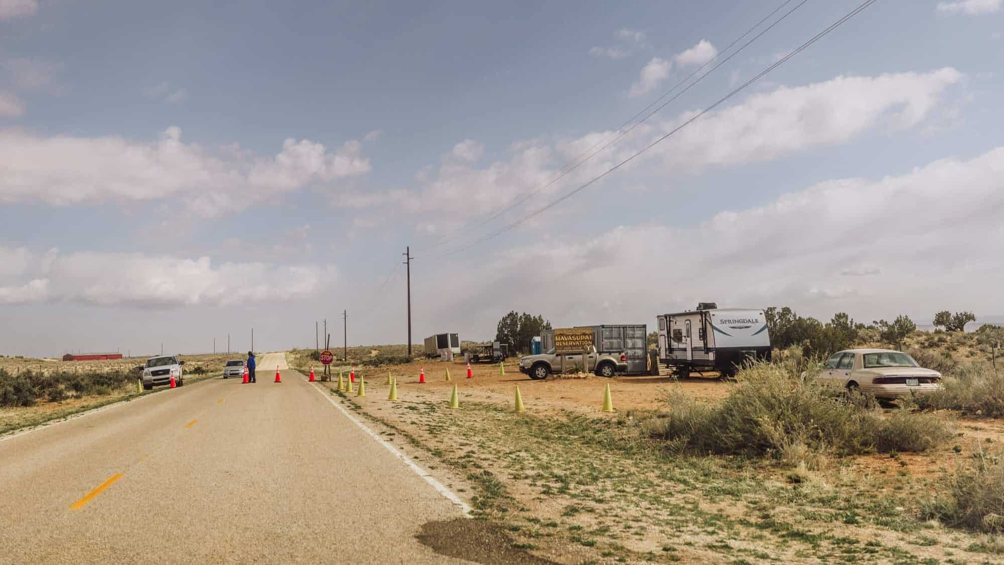 havasupai falls checkpoint on Indian road 18