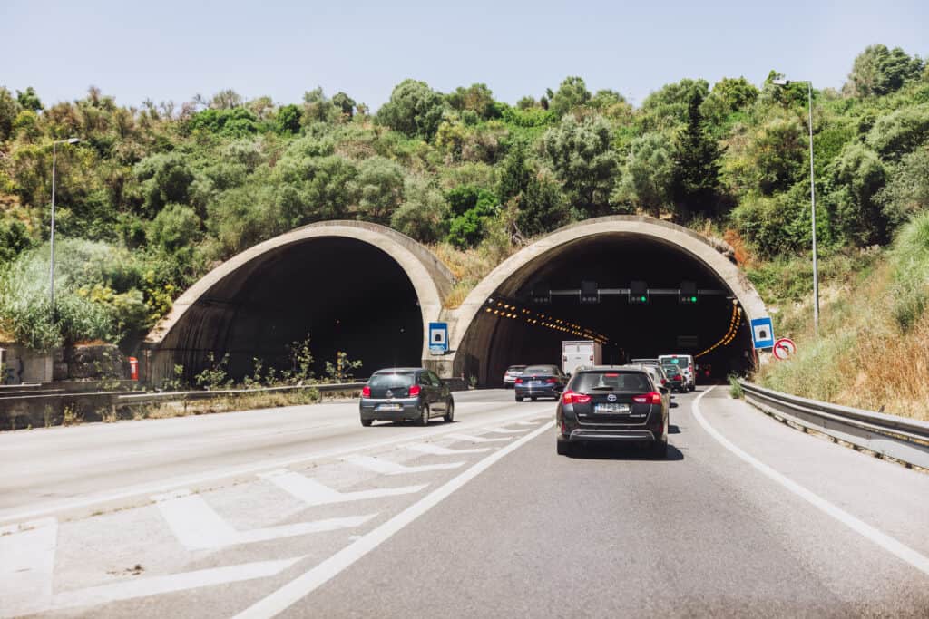 Tunnel on the highway from Lisbon to Nazare