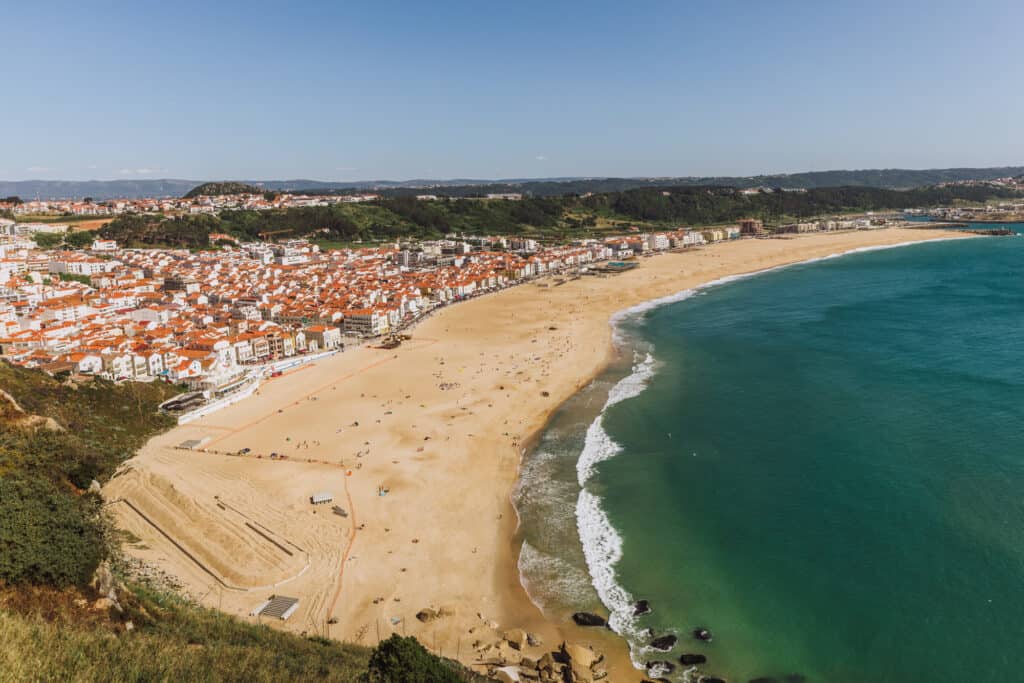 Nazare beach on a day trip from Lisbon