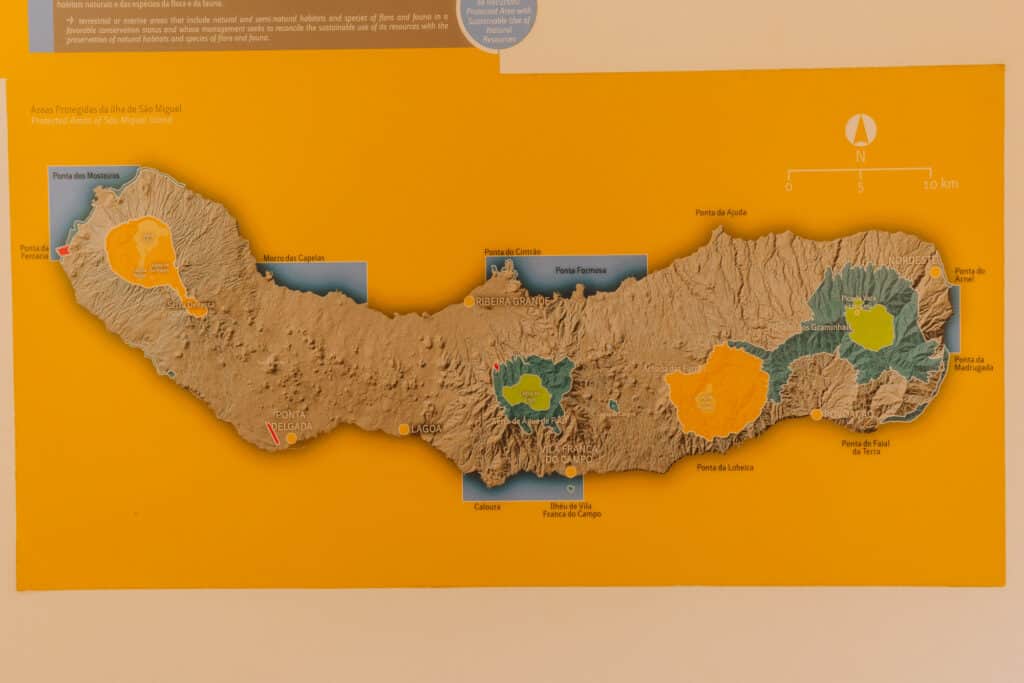 Azores hot springs map