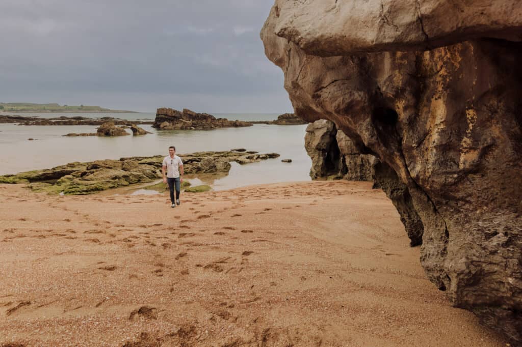 Jared Dillingham on the beach in Santander Spain