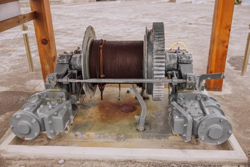 Old whaling winch in the Azores
