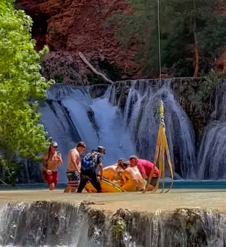Havasupai Falls rescue (at Beaver Falls)