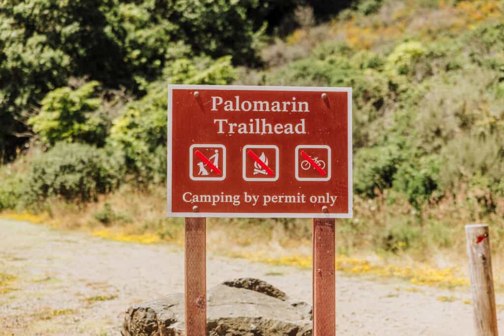 The Palomarin Trailhead for the Alamere Falls hike.