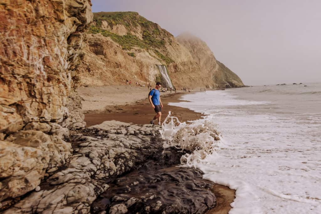 Jared Dillingham hiking to Alamere Falls at Point Reyes