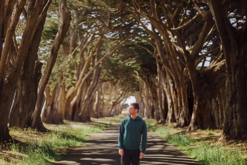 Jared Dillingham at the Point Reyes Cypress Tree Tunnel