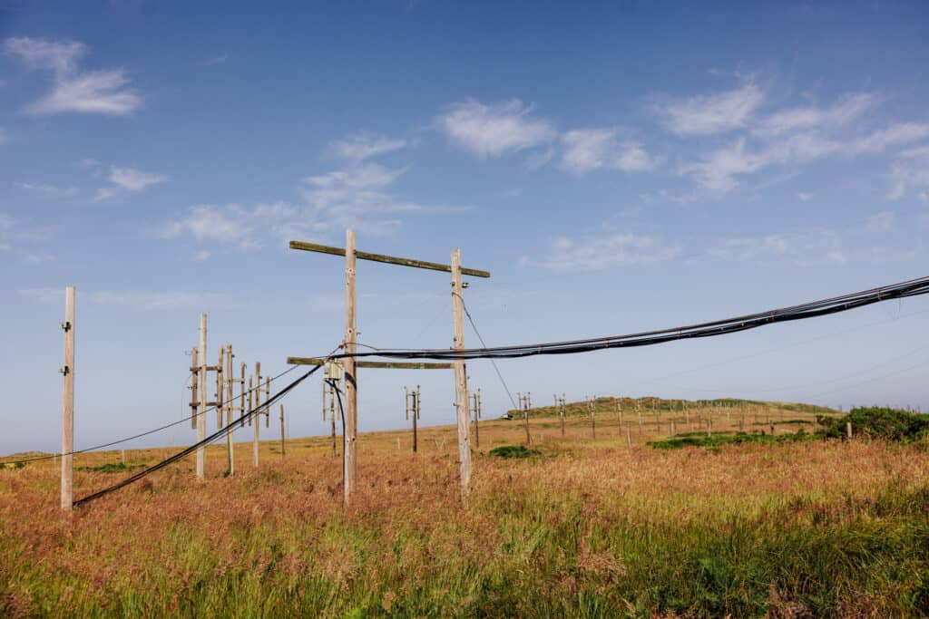 Morse Code radio transmission lines at Point Reyes