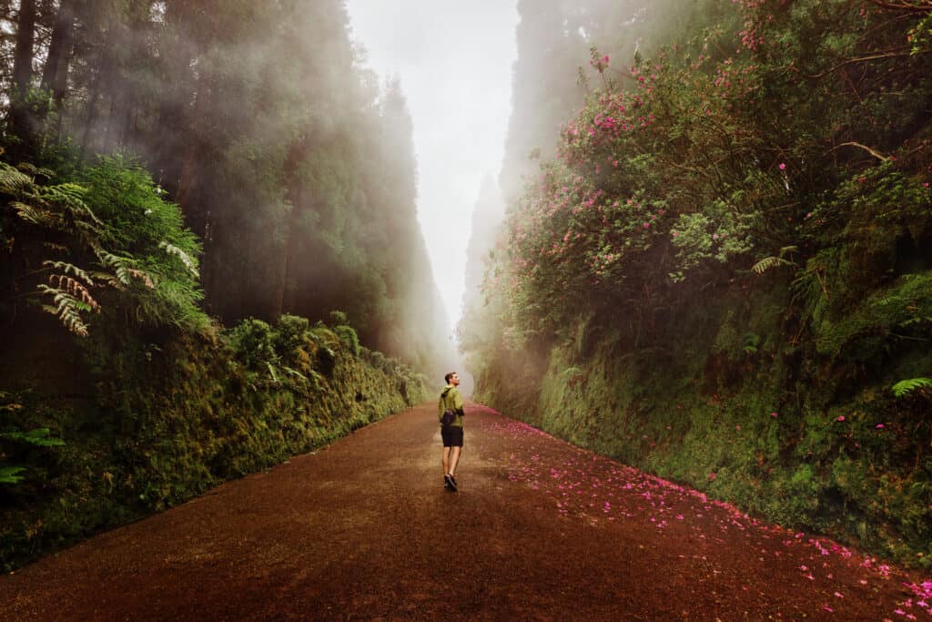 Jared Dillingham hiking in the Azores
