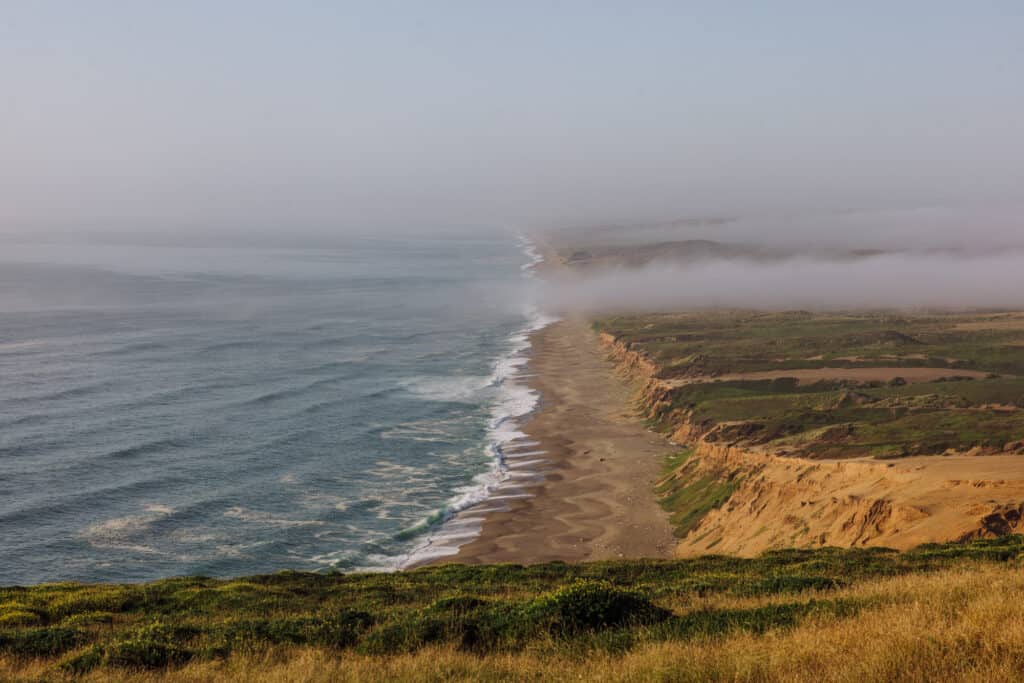 Point Reyes beaches with fog