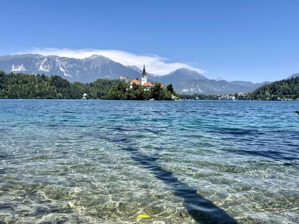 Lake Bled's blue water