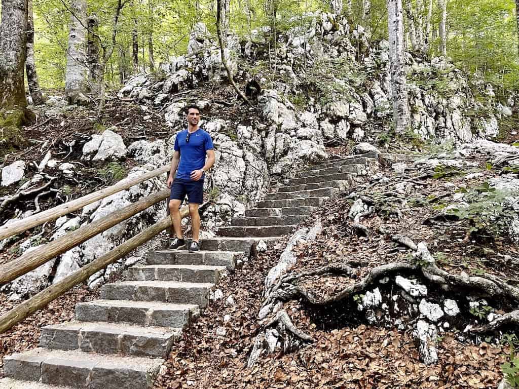 Jared Dillingham hiking in Slovenia