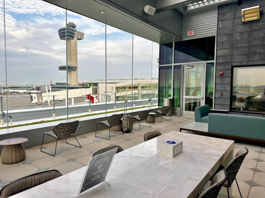 The view from the Delta Lounge Sky Deck at JFK