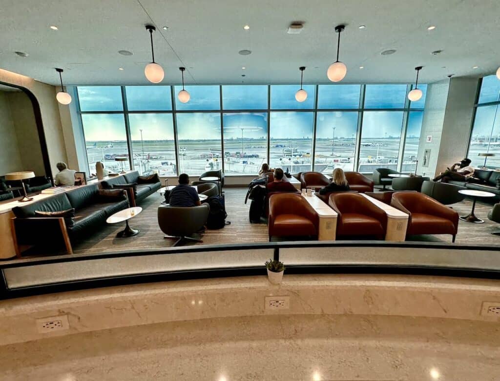 Main seating area in the new Delta Lounge at JFK