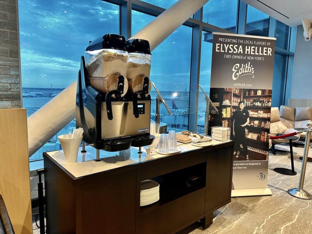 Local food in the Delta Sky Lounge